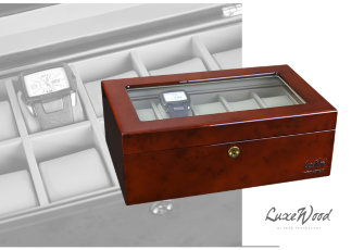Шкатулка для хранения 10-ти часов со стеклом Luxewood LW801-10-3