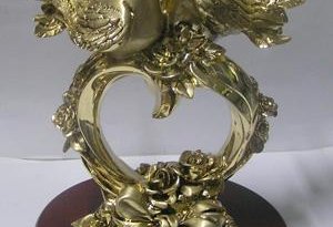 Скульптура "Пара голубей на сердце" Exetera Argenti, Арт. ST 1602 B/ORO