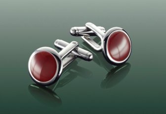 Запонки Dalvey пуговичные, красный оникс, Арт. 00670