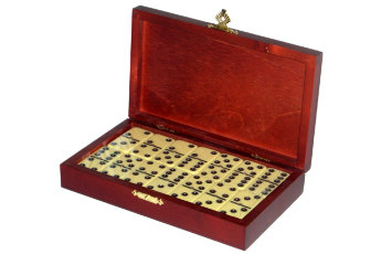 Домино турнирное D6 в деревянной шкатулке без флока, Арт. RT-25.s